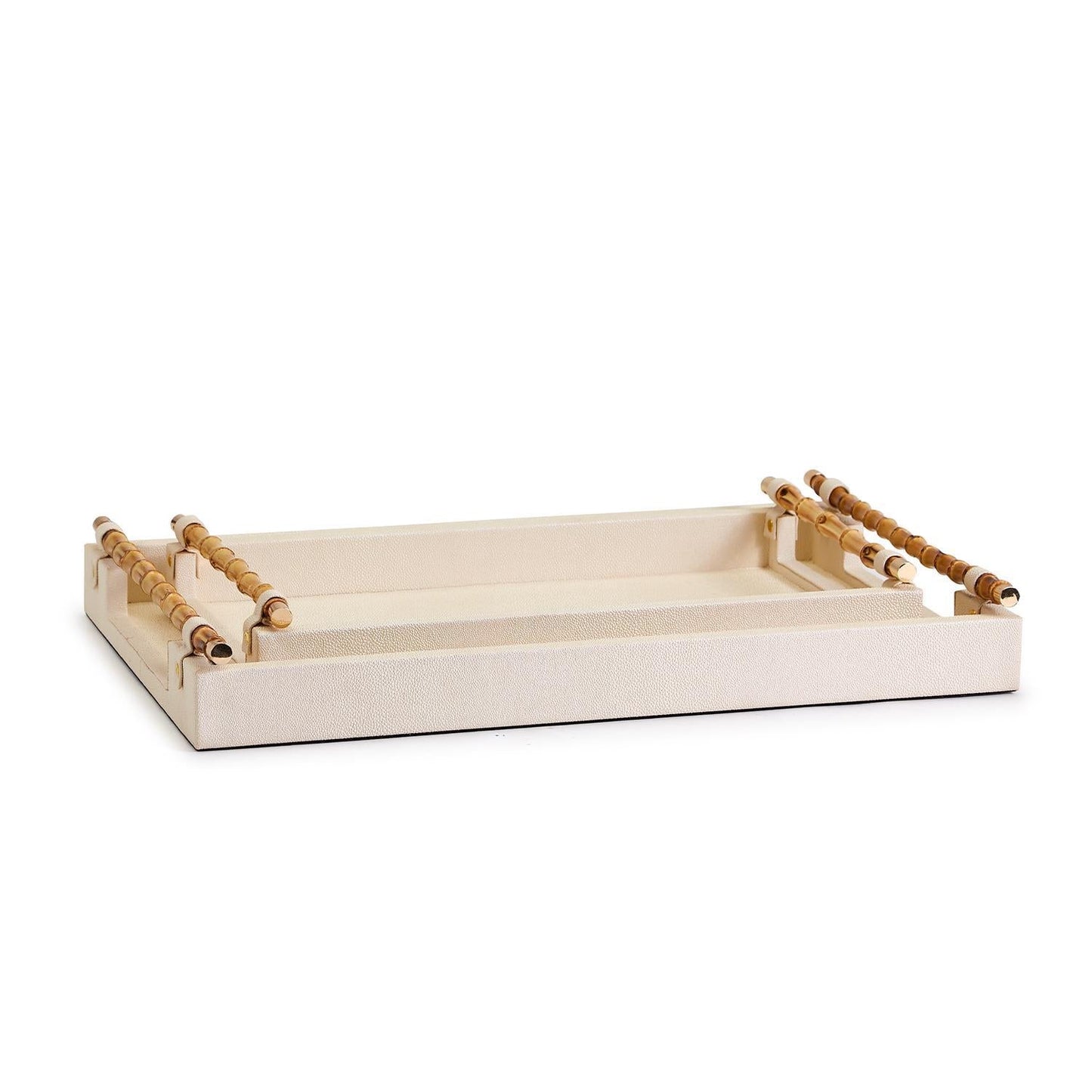 Two's Company Medium Rectangular Tray w/Bamboo Handles