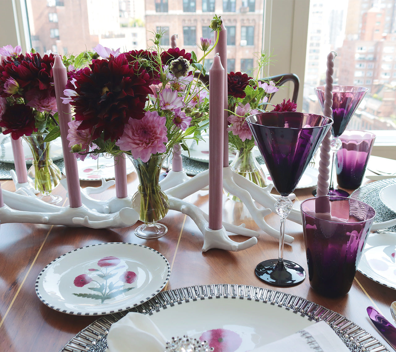 Kim Seybert Glass: Daphne Tumbler in Amethyst, Set of 4