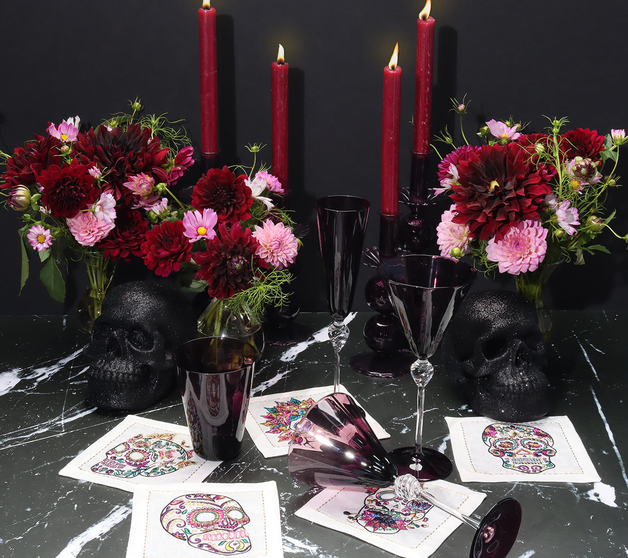 Kim Seybert Glass: Daphne Flute in Amethyst, Set of 4