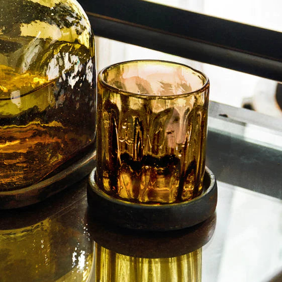 Jan Barboglio Vicente Vaso w/Coaster - Saffron