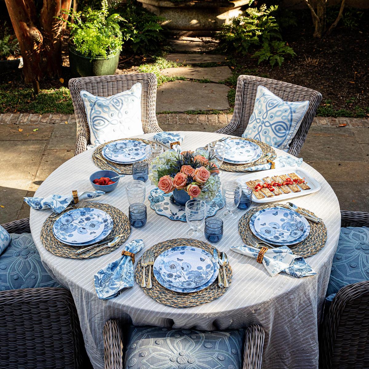 Juliska Melamine: Field of Flowers Salad Plate - Chambray