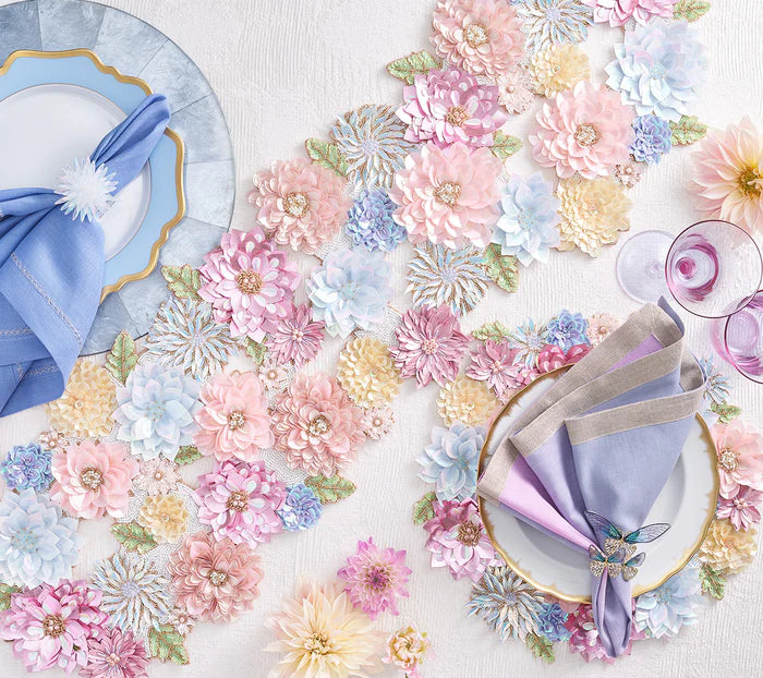 Kim Seybert Napkin Rings: Flutter in Lilac & Periwinkle, Set of 4