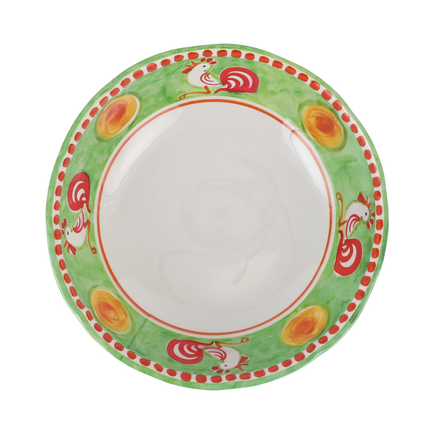 Vietri Melamine: Campagna Gallina (Rooster) Large Serving Bowl