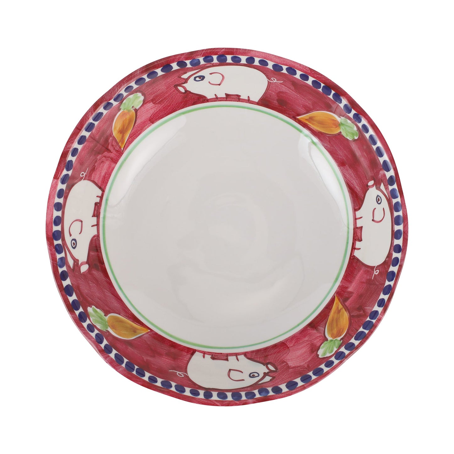 Vietri Melamine: Campagna Porco (Pig) Large Serving Bowl
