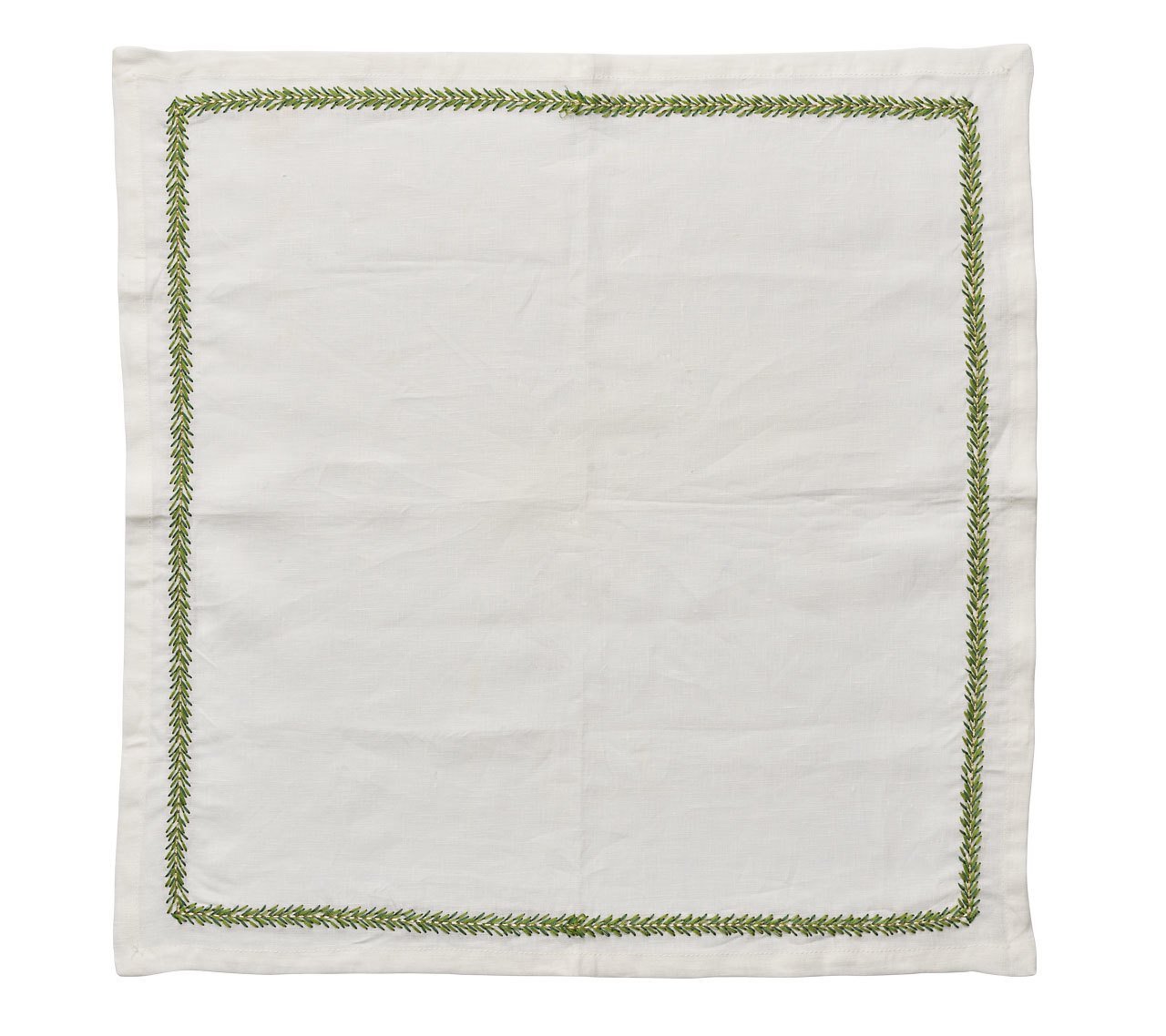 Kim Seybert Napkins: Jardin in White & Green, Set of 4