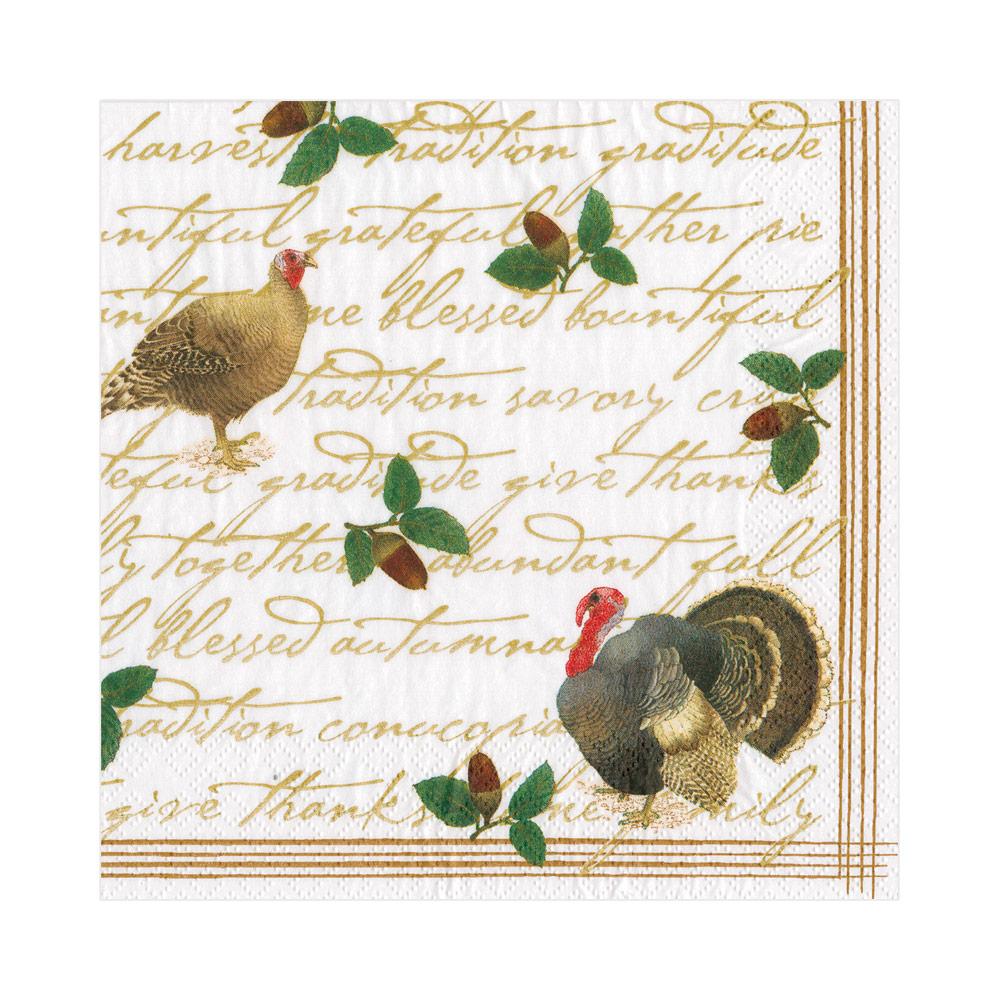 Caspari Luncheon Napkins: Founders' Thanksgiving
