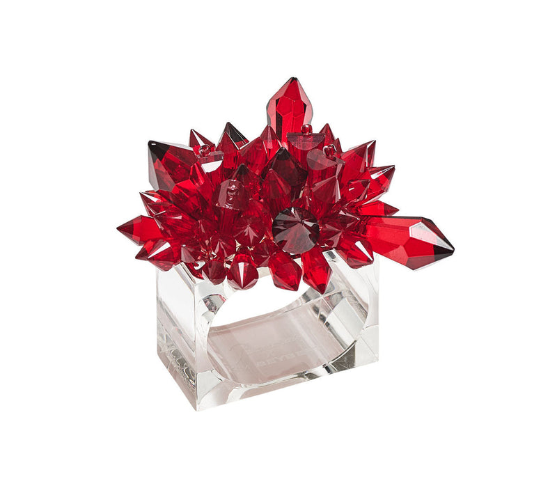 Kim Seybert Napkin Rings: BACCARAT Zénith in Red, Set of 4
