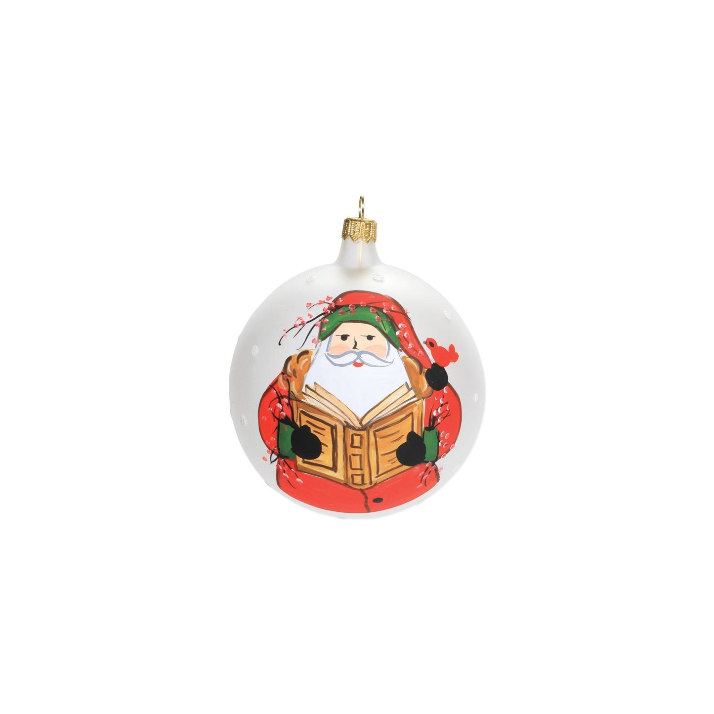 Vietri Ornament: Old St. Nick Reading Ornament