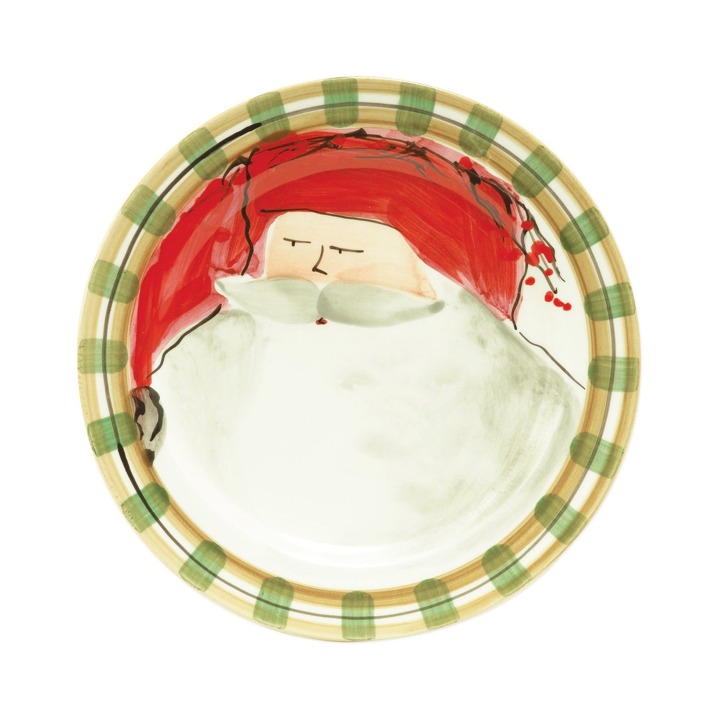 Vietri Old St. Nick Dinner Plate - Red Hat