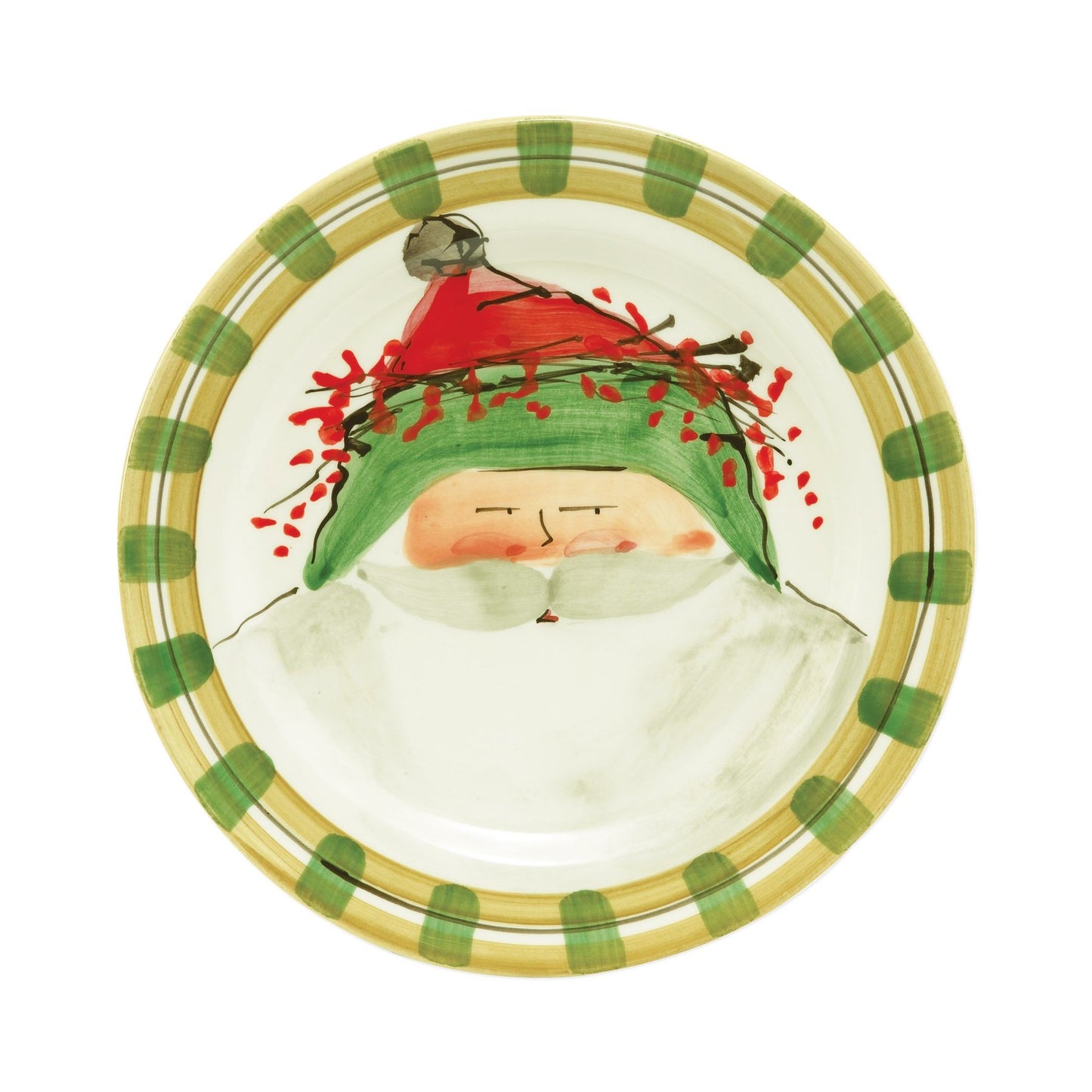 Vietri Old St. Nick Dinner Plate - Green Hat
