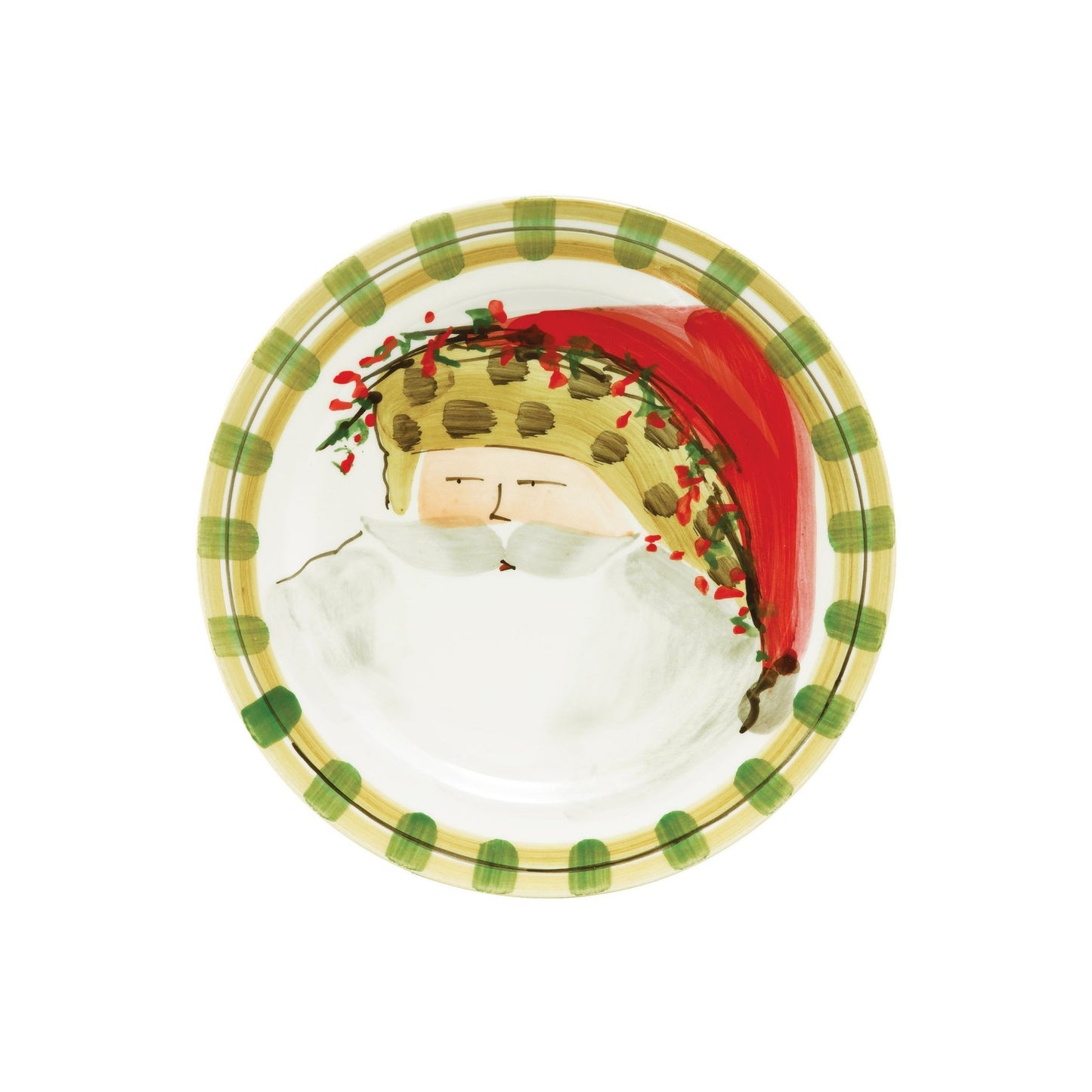 Vietri Old St. Nick Salad Plate - Round Animal Hat Vietri