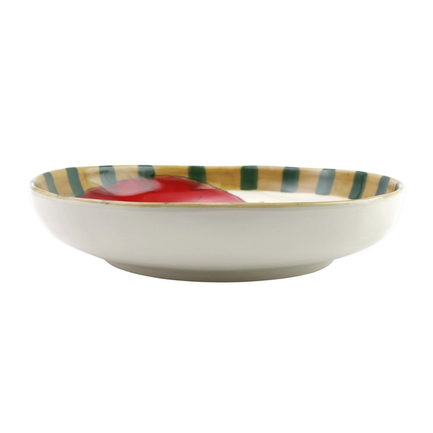 Vietri Old St. Nick Shallow Bowl Round - w/Train