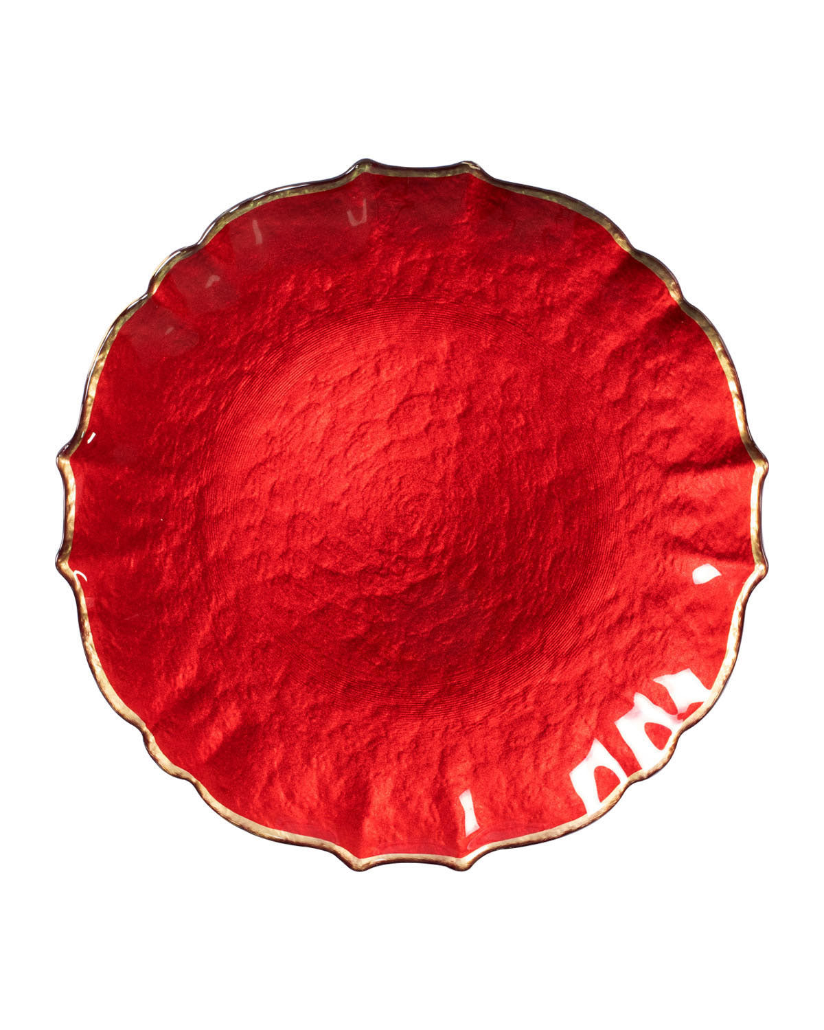 Vietri Baroque Glass Salad Plate - Red