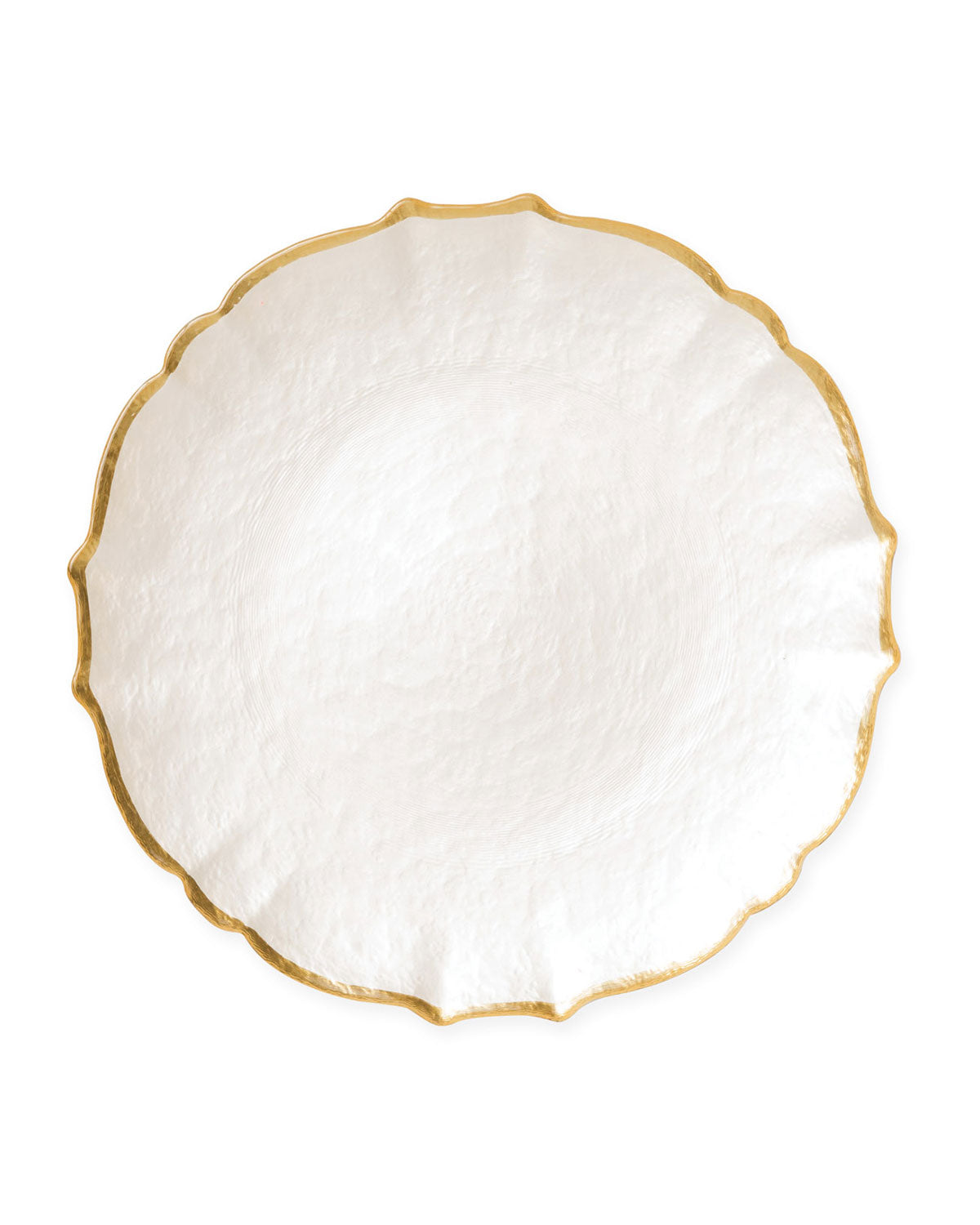 Vietri Baroque Glass Salad Plate - White