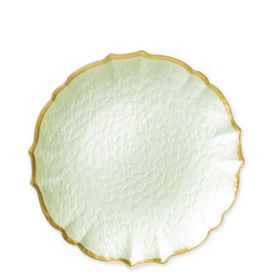 Vietri Baroque Glass Salad Plate - Pistachio