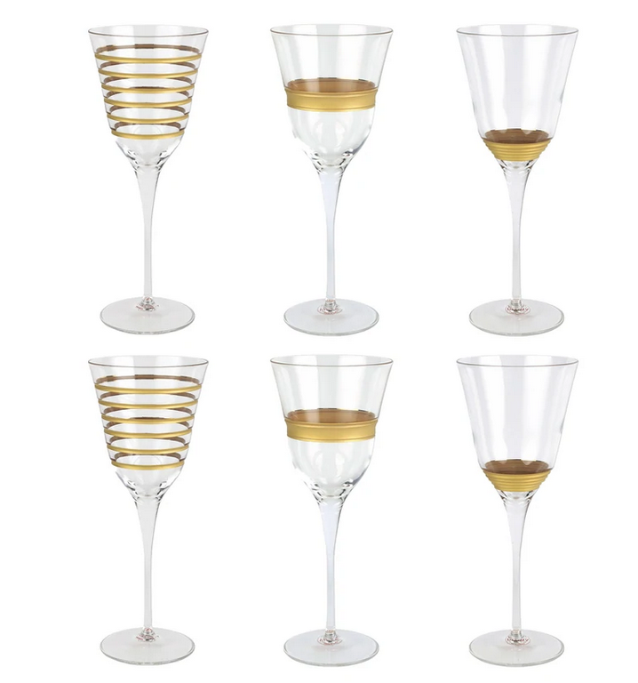 Vietri Raffaello Assorted Wine Glasses - Set of 6