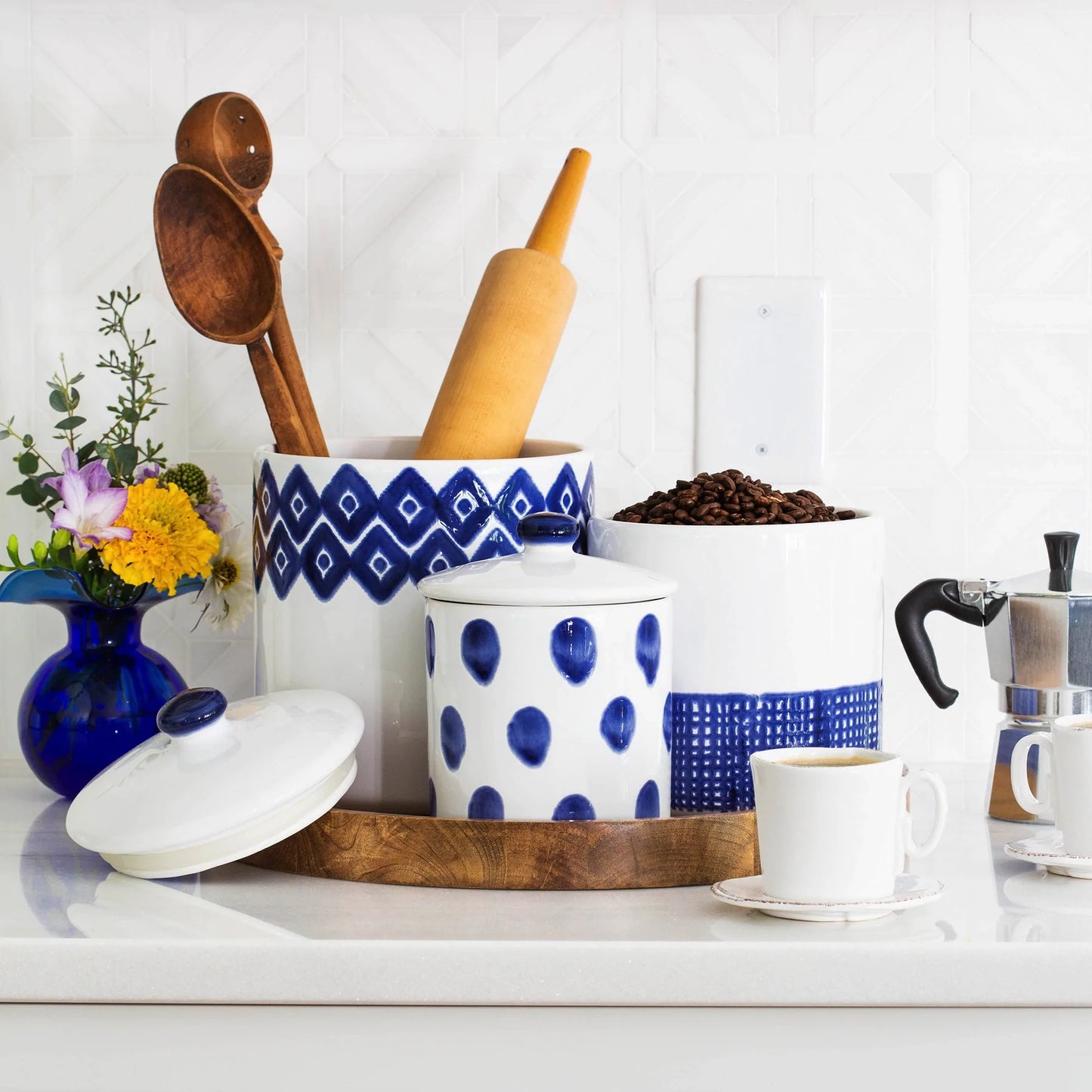 Vietri Santorini Canister Set