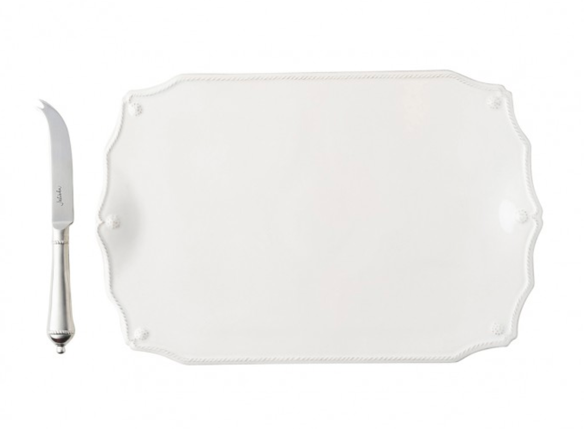Juliska Berry & Thread Whitewash Serving Board with Knife - 15"