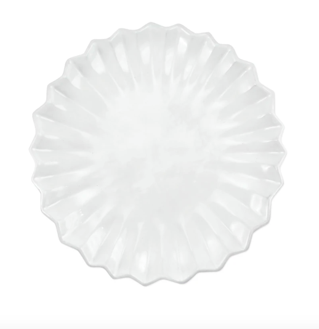 Vietri Incanto Stone Pleated Salad Plate - White