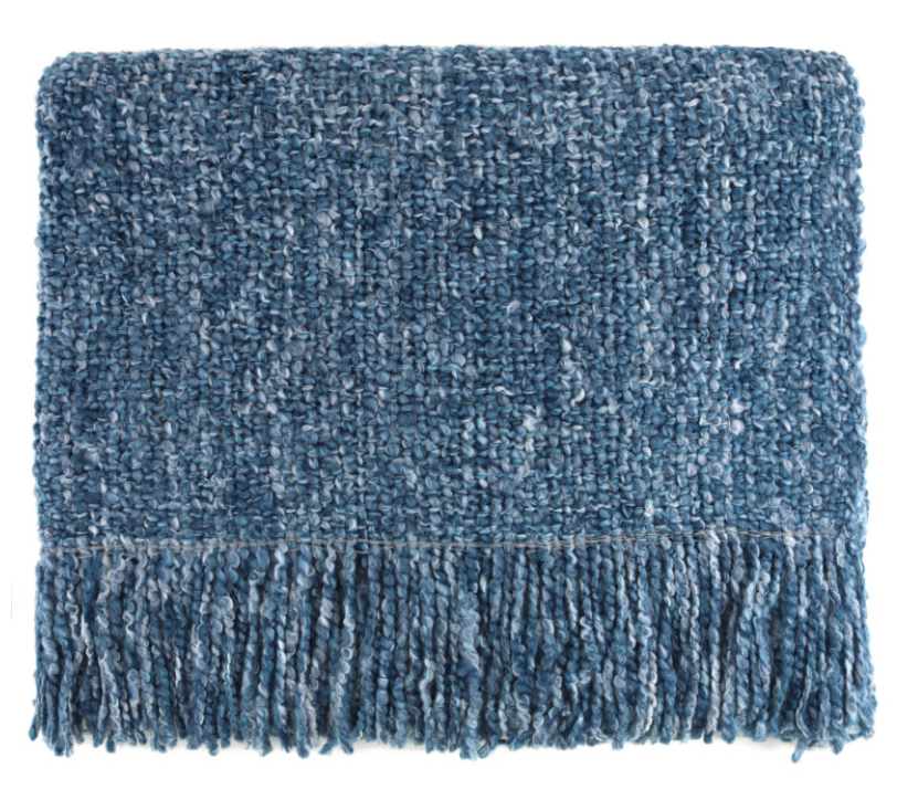 BEDFORD COLLECTIONS CAMPBELL INDIGO THROW