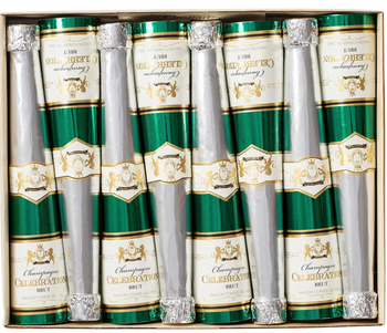 Caspari Crackers: Champagne Bottle Cone Celebration - 8 Per Box