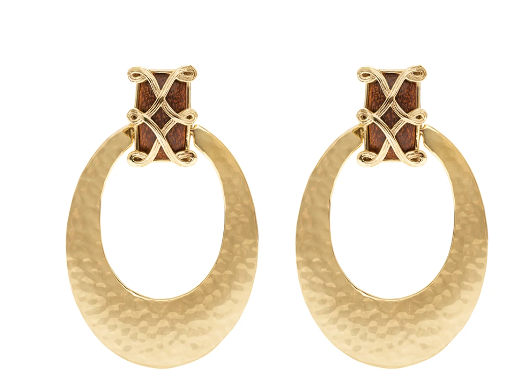 Capucine De Wulf Estella Earrings, Teak/Gold