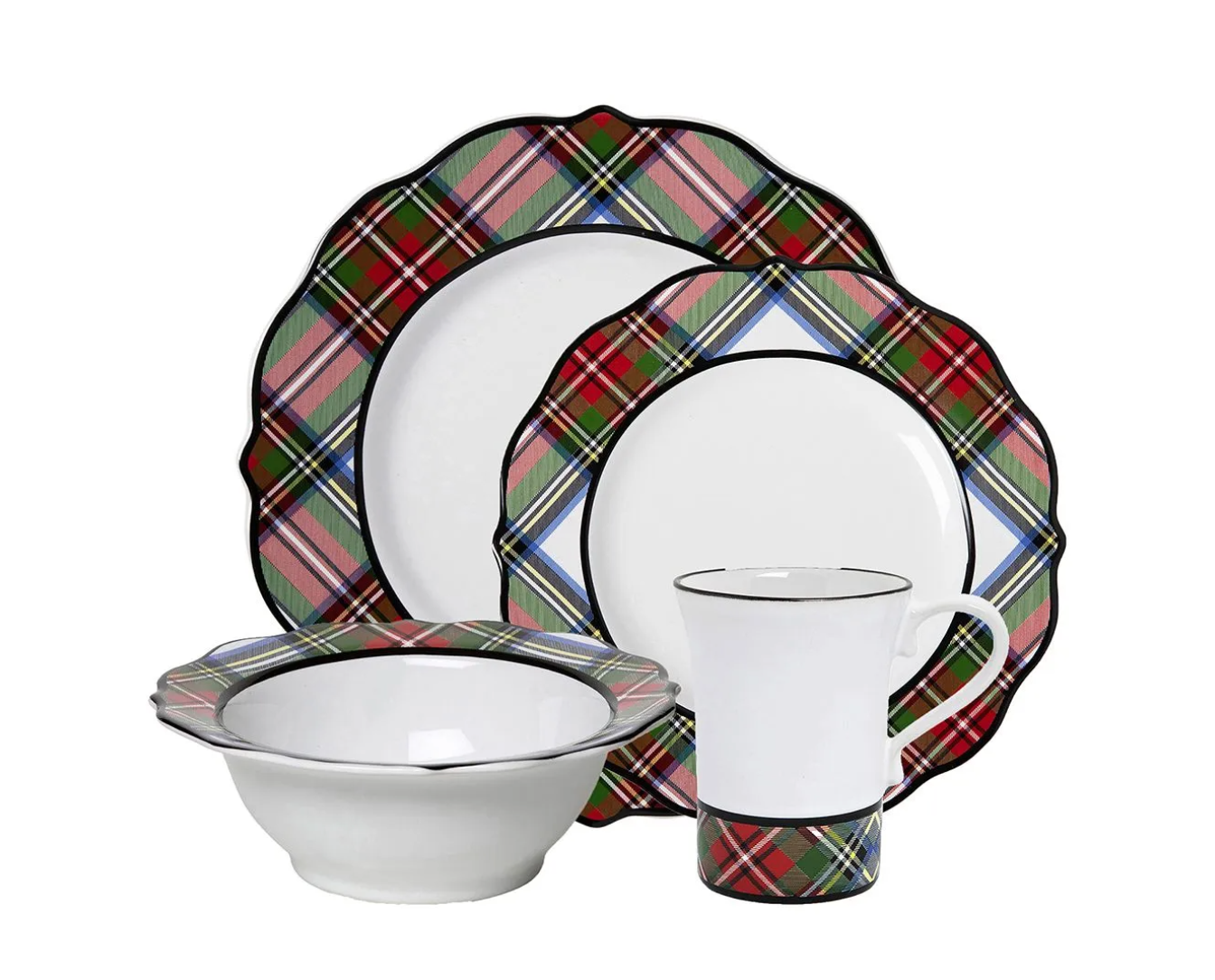 Juliska Stewart Tartan - 16pc Dinnerware Set