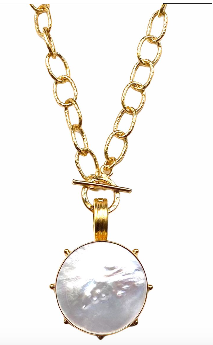 Dina Mackney Designs Necklace Set - Mother of Pearl Pinwheel