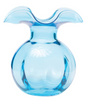 Vietri Hibiscus Glass Fluted Vase Medium - Aqua