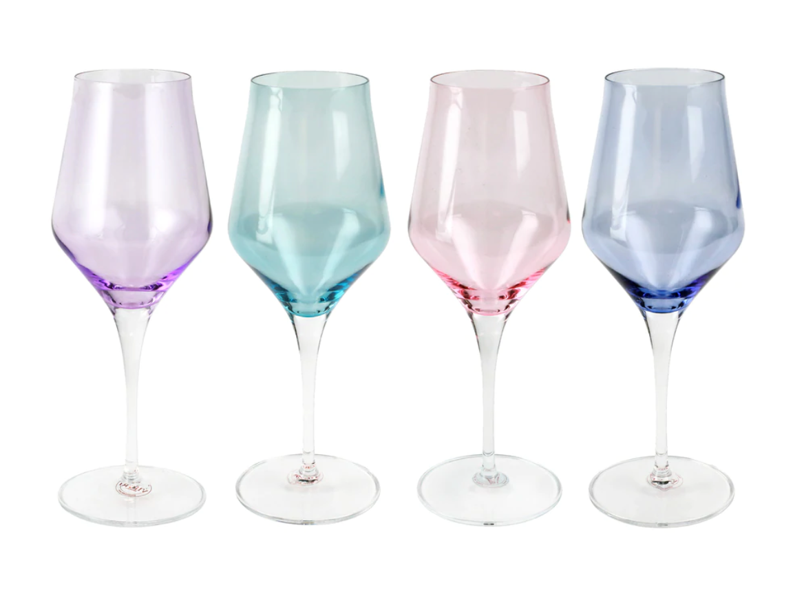 Vietri Contessa Assorted Water Glasses - Set of 4
