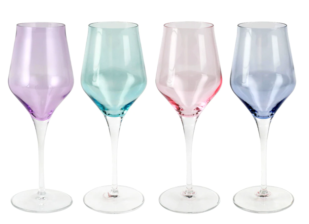 Vietri Contessa Assorted Wine Glasses - Set of 4