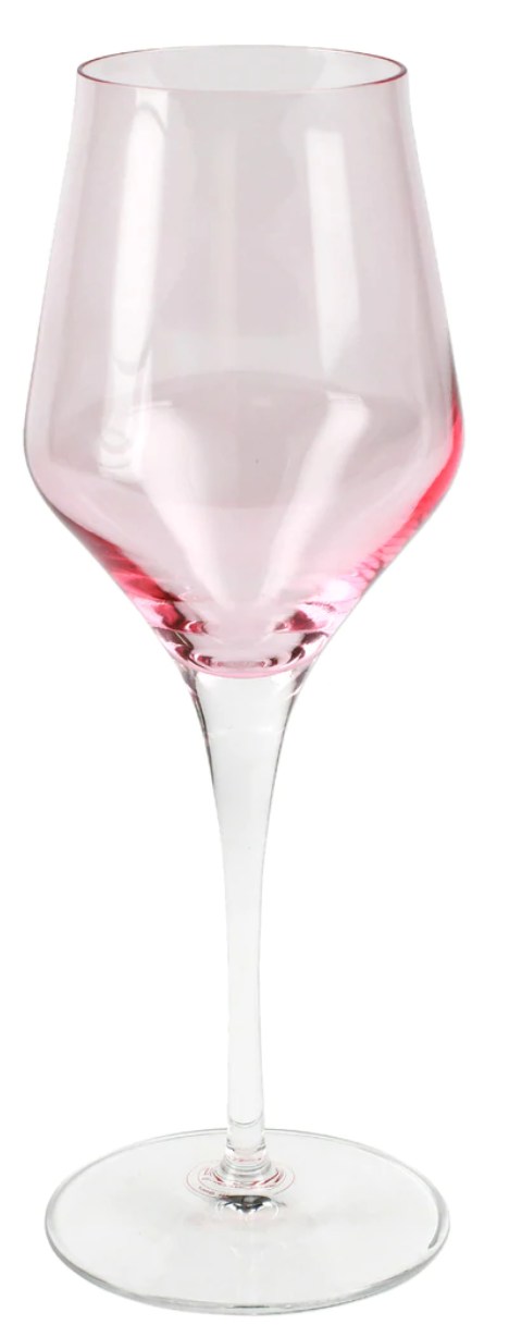 Vietri Contessa Wine Glass - Pink