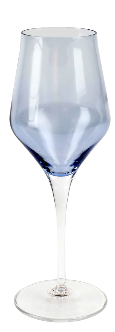 Vietri Contessa Wine Glass - Blue
