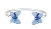 Lalique Bracelet - Papillon Flexible Bangle - Blue Crystal, Sterling Silver