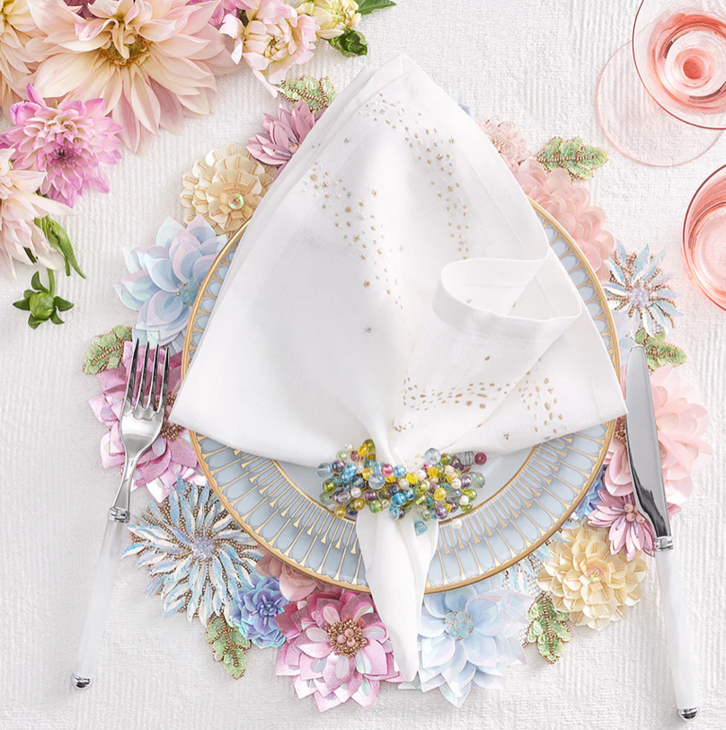 Kim Seybert Placemats: Dahlia in Sorbet, Set of 2