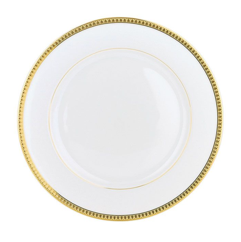 Christofle Malmaison Dinnerware: Bread and Butter Plate, Porcelain Gold-Finish