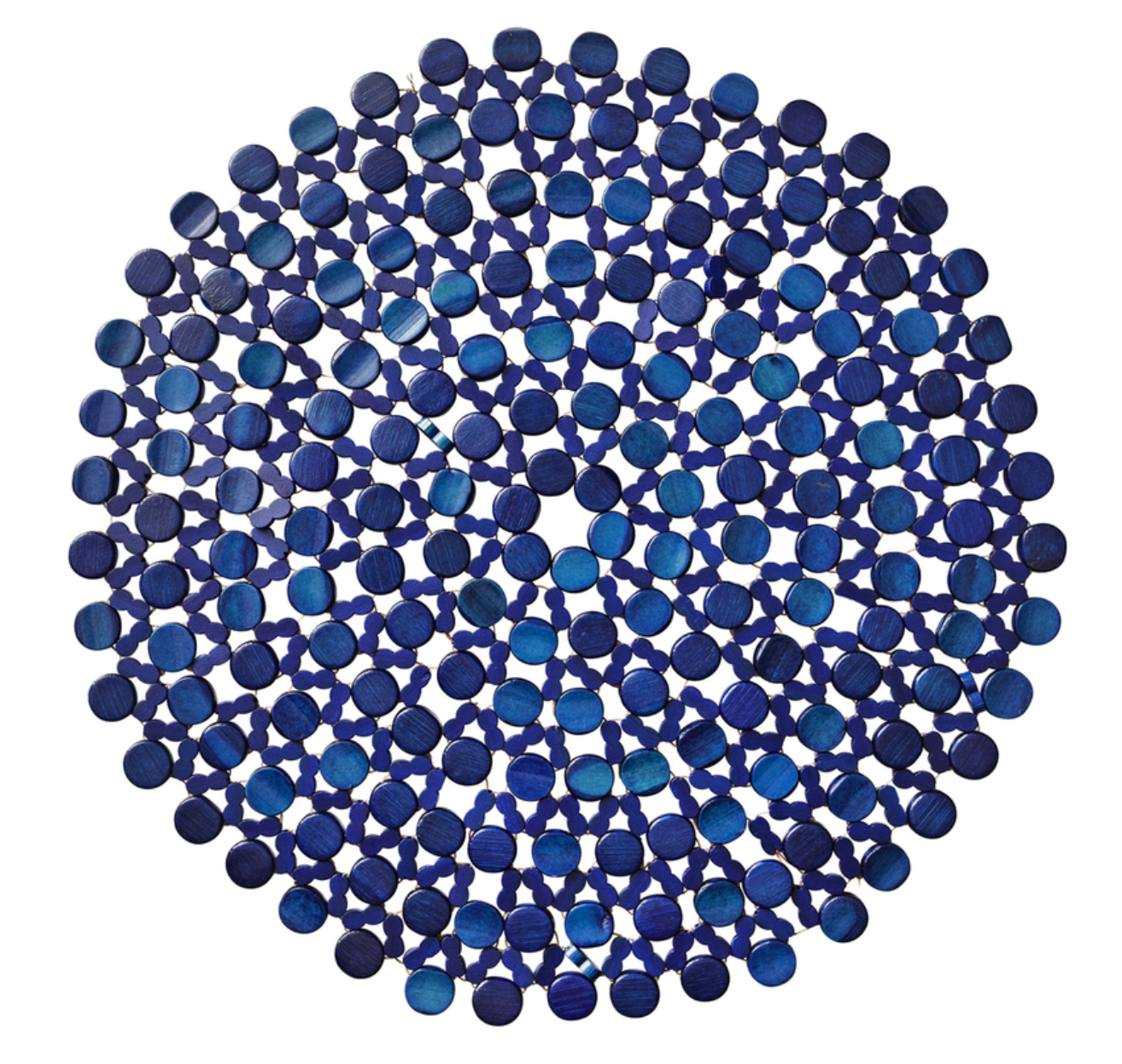 Kim Seybert Placemat: Round Bamboo in Navy