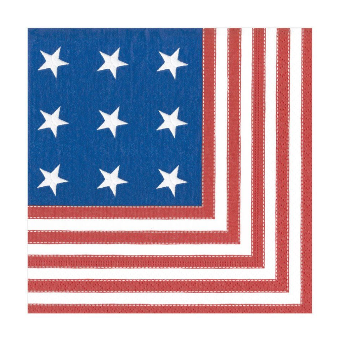 Caspari Cocktail Napkins: Star Spangled Banner
