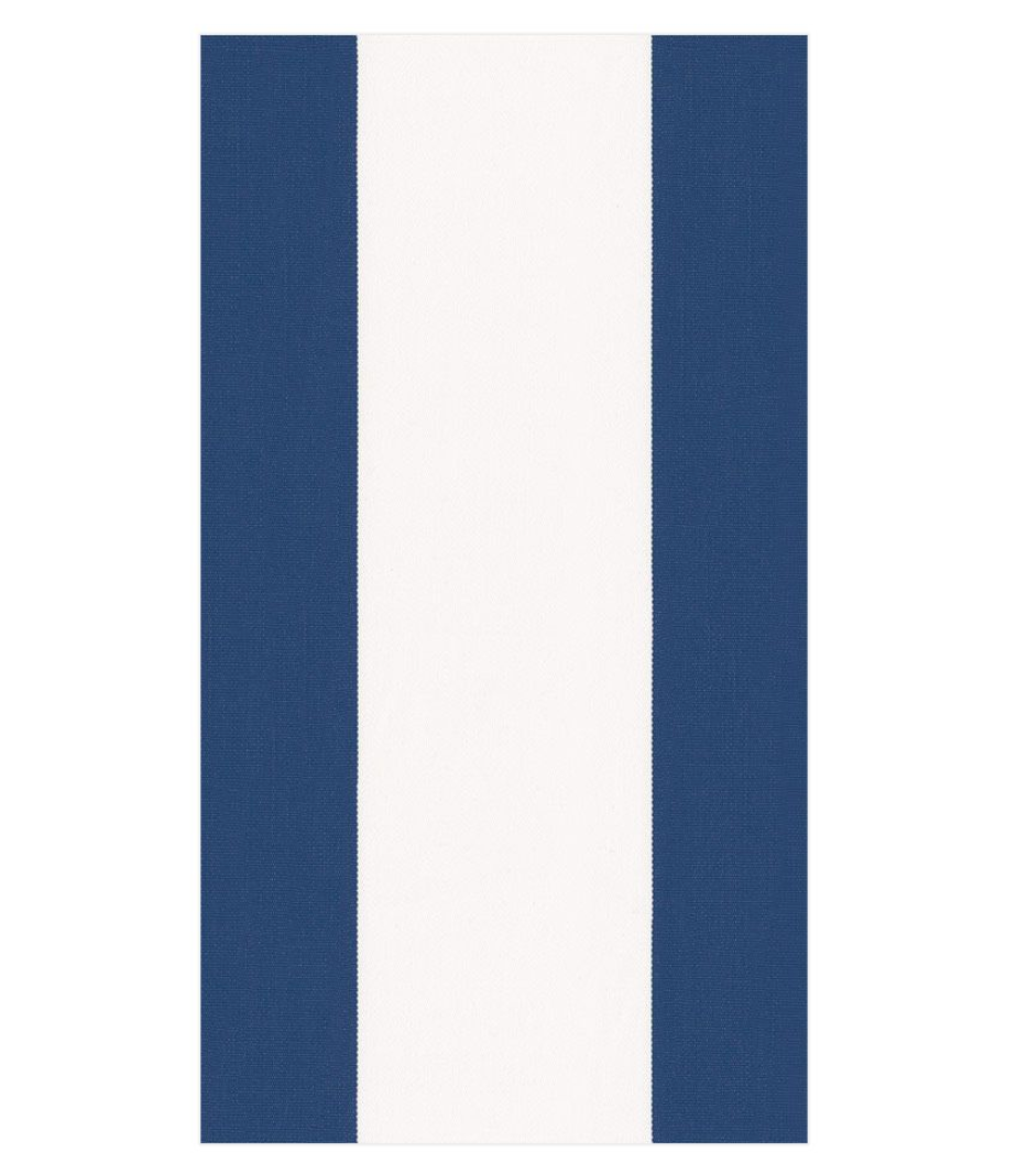 Caspari Guest Towels: Bandol Stripe Blue