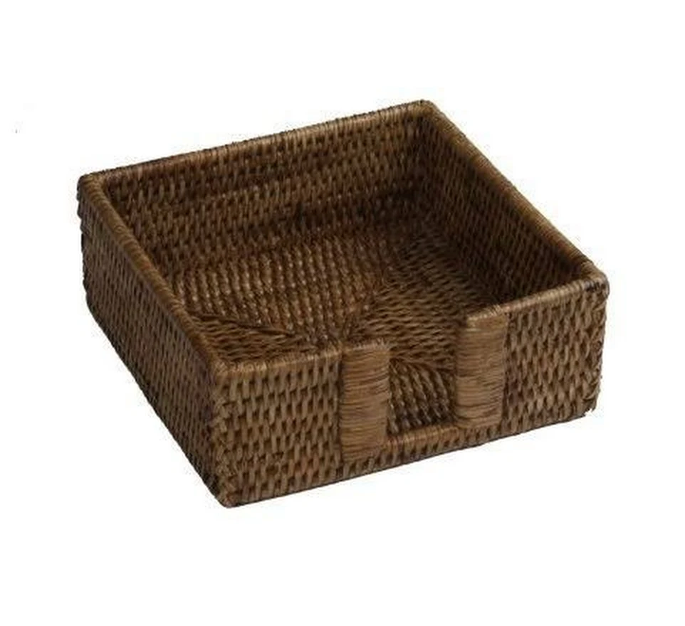 Caspari Holder: Luncheon Napkin - Rattan - Dark Natural