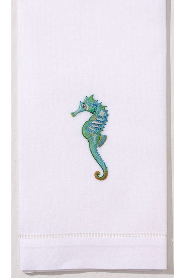 Henry Handwork Seahorse Aqua Hand Towel