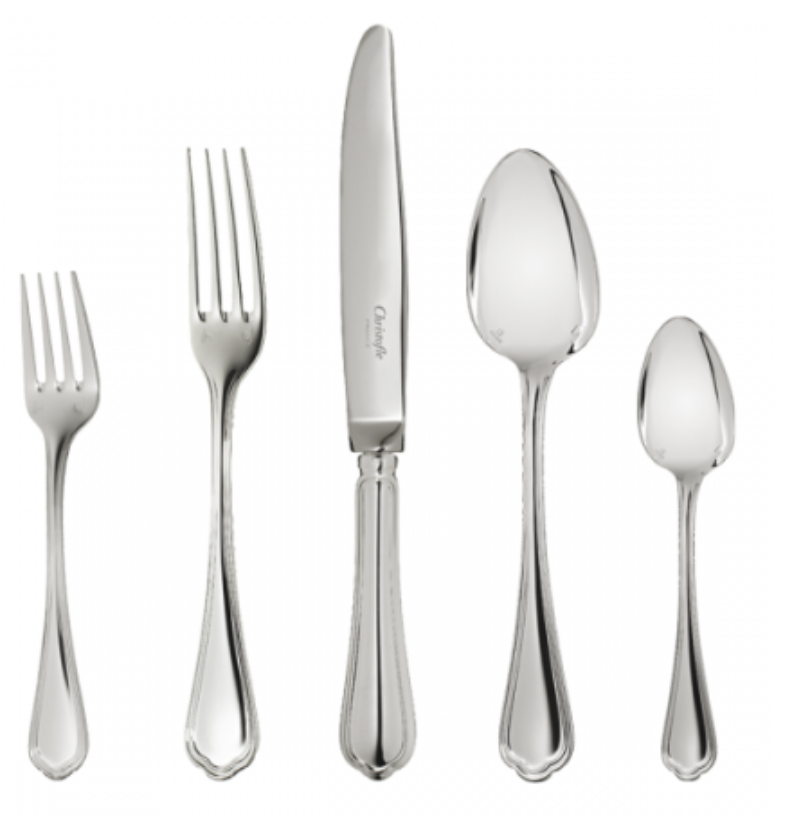 Christofle Spatours Flatware: 5-Piece Set, Silver Plated