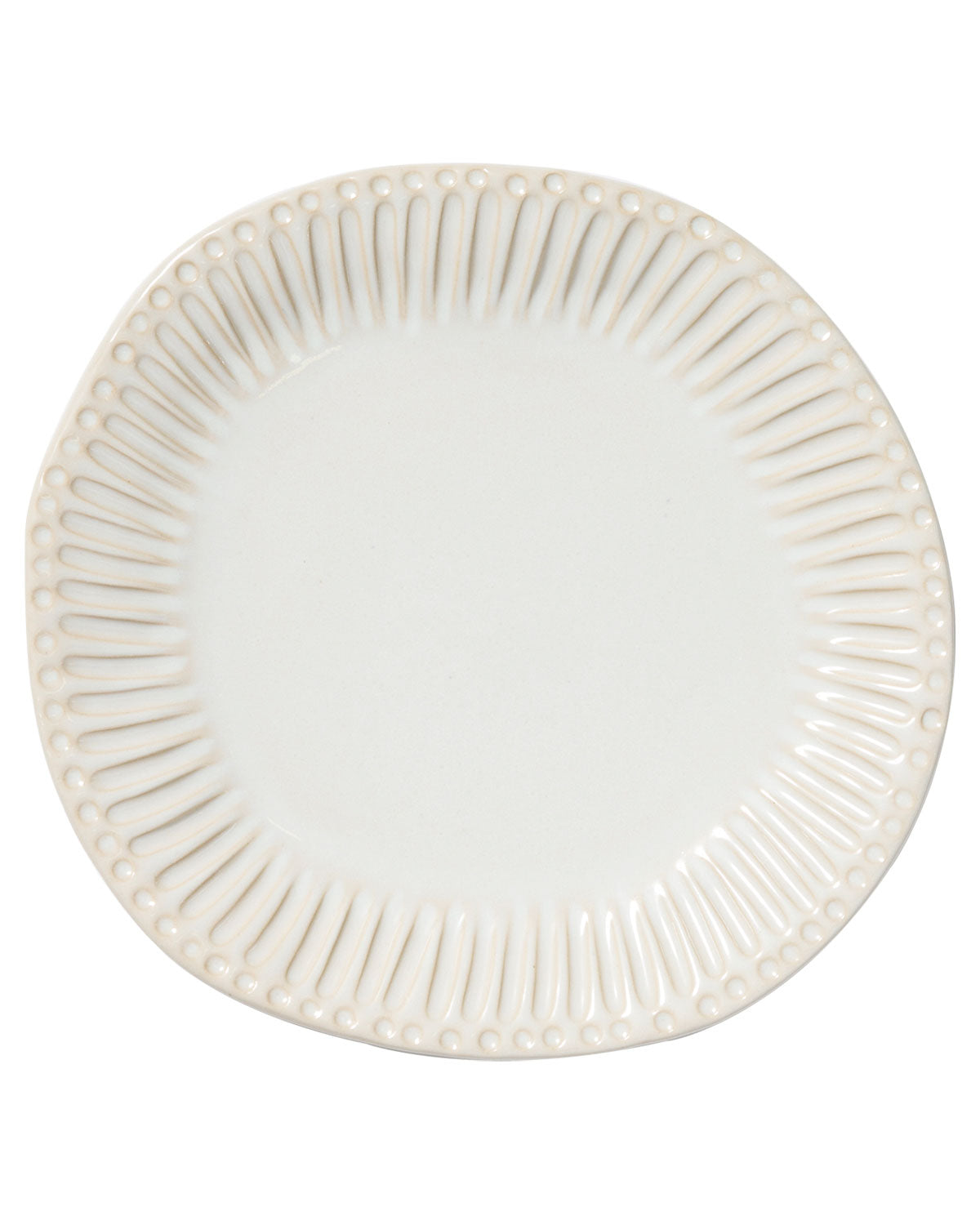 Vietri Incanto Stone Stripe Dinner Plate - White