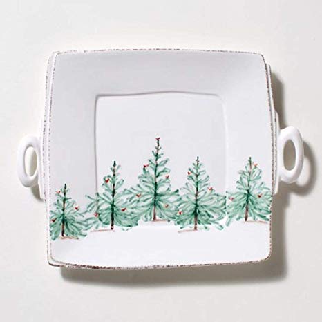 Vietri Lastra Holiday - Handled Platter Square