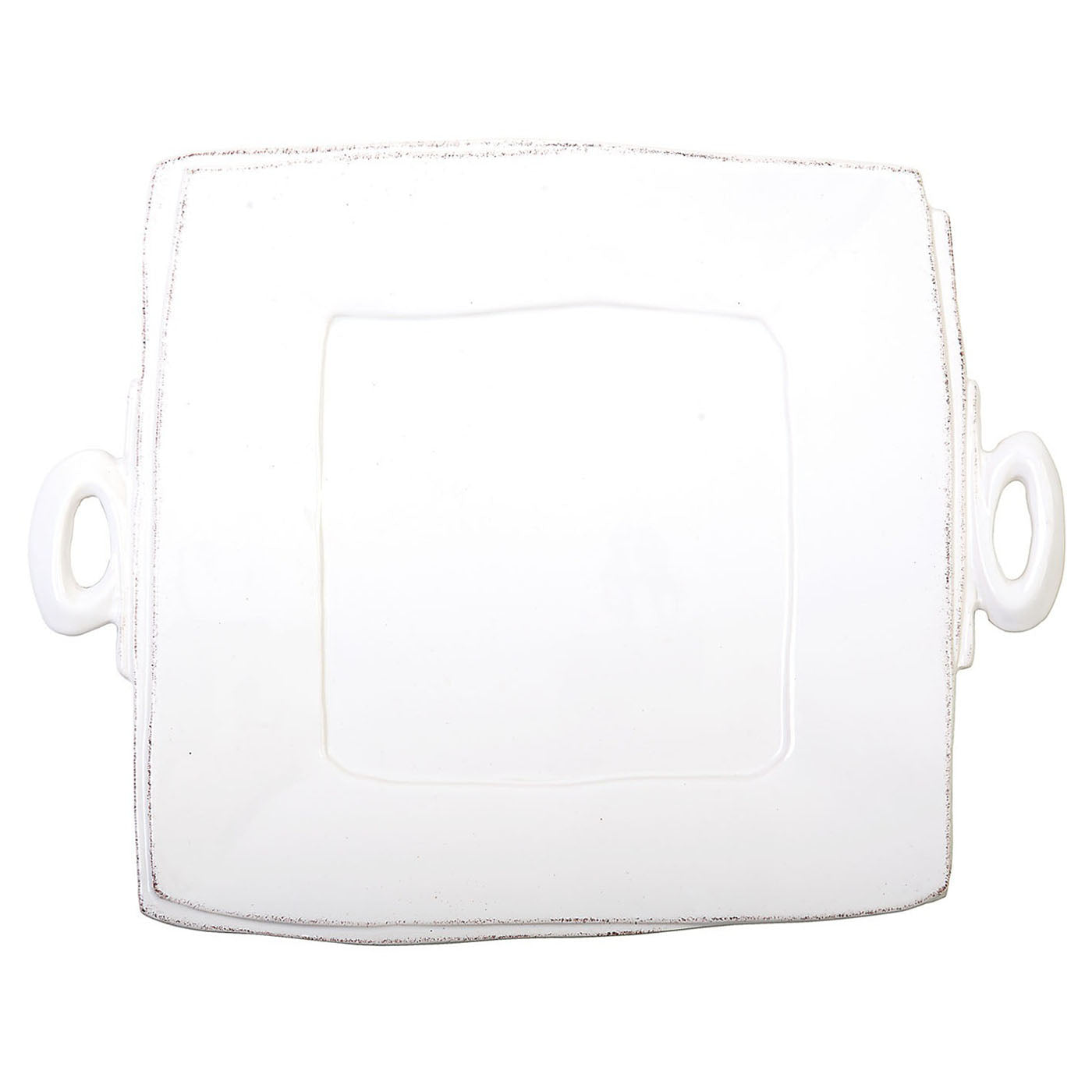 Vietri Lastra White - Handled Platter Square