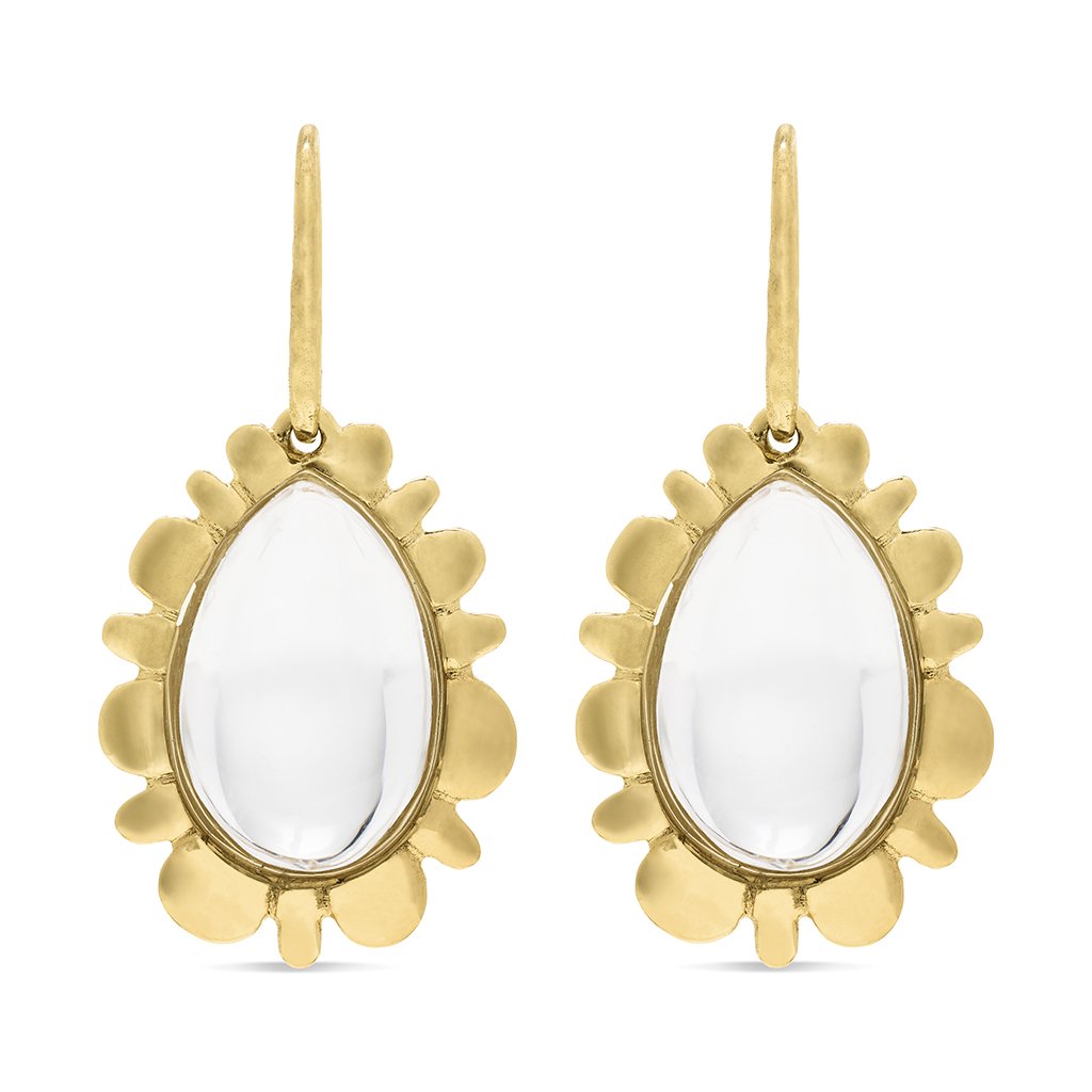 Capucine De Wulf Bliss Drop Earrings, Clear Quartz