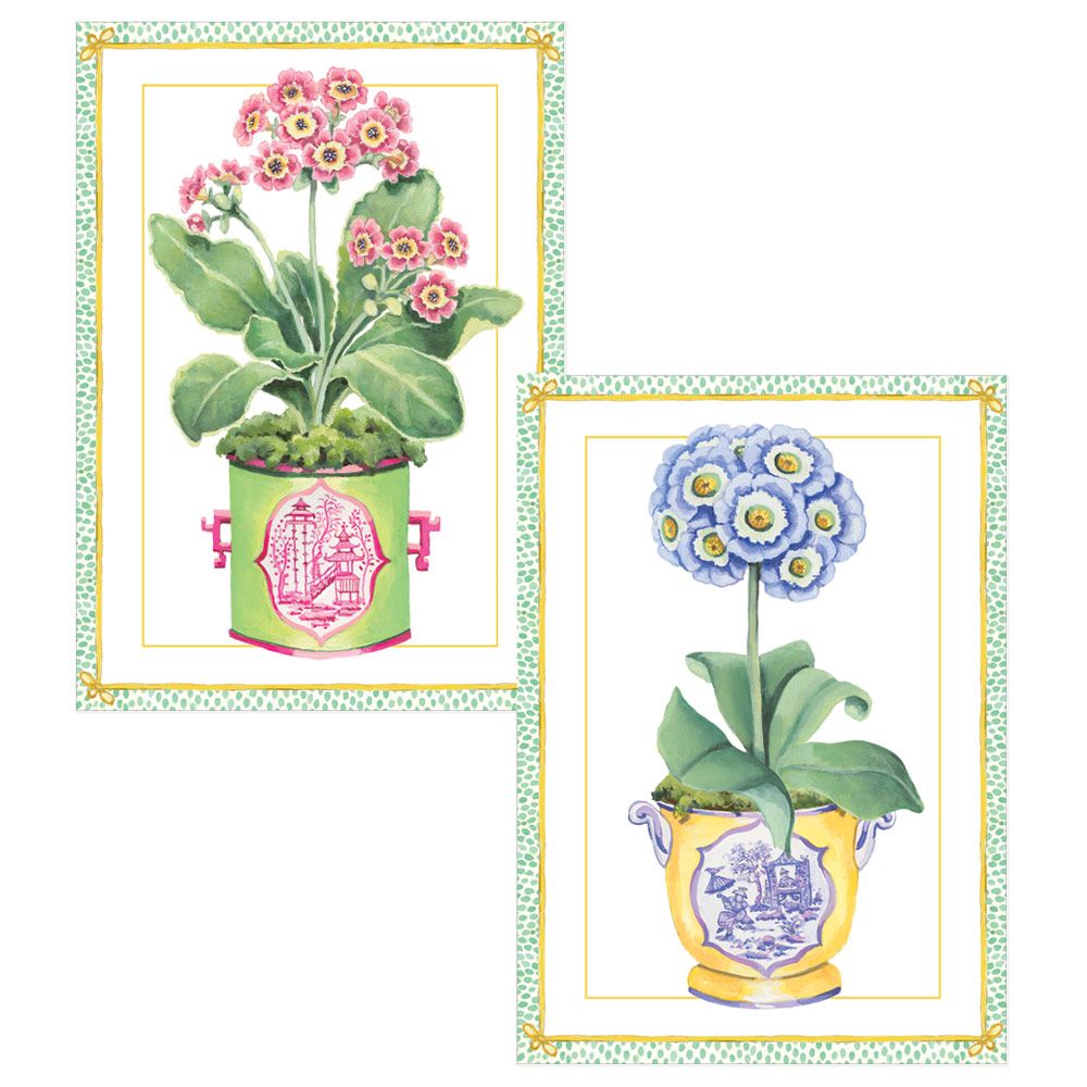 Caspari Note Cards: Primrose - Set of 8