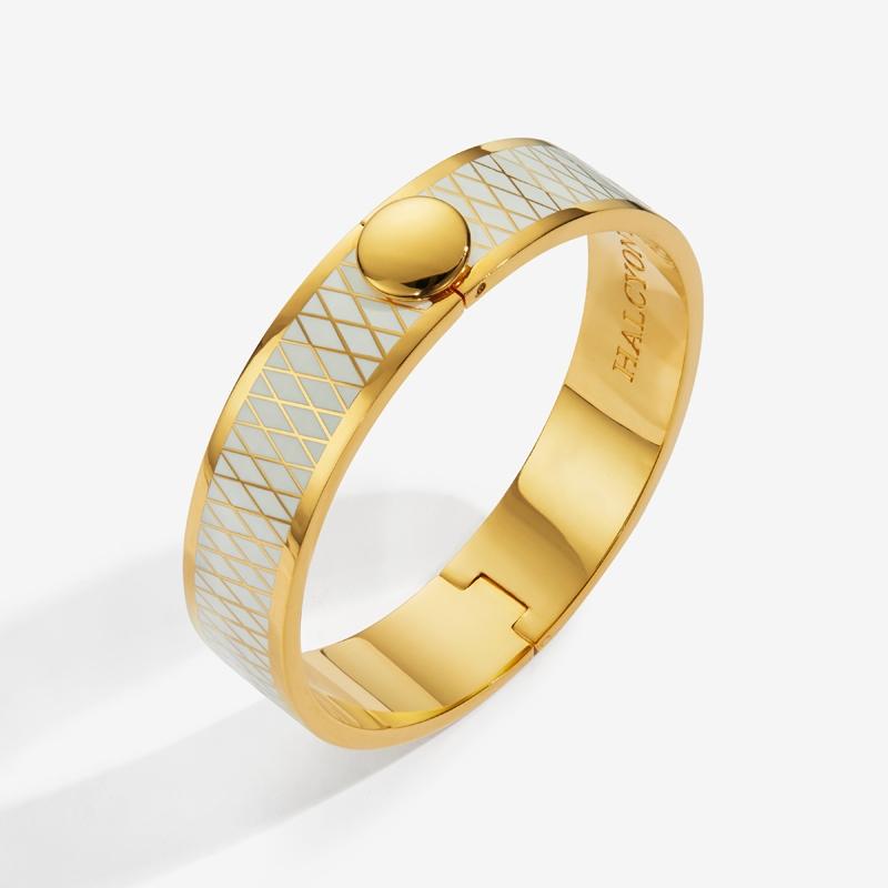 Halcyon Days Bangle - Parterre - Cream & Gold