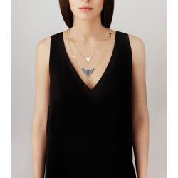 Lalique Necklace - 1925 Pendants - Clear & Grey/Gold