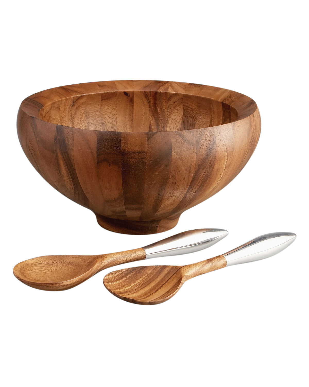 Nambe Bayu Salad Bowl with Servers